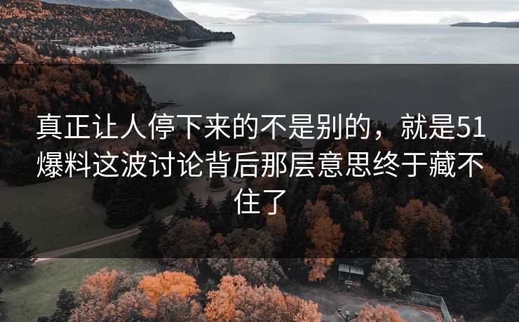 真正让人停下来的不是别的,就是51爆料这波讨论背后那层意思终于藏不住了 真正让人停下来的不是别的,就是51爆料这波讨论背后那层意思终于藏不住了